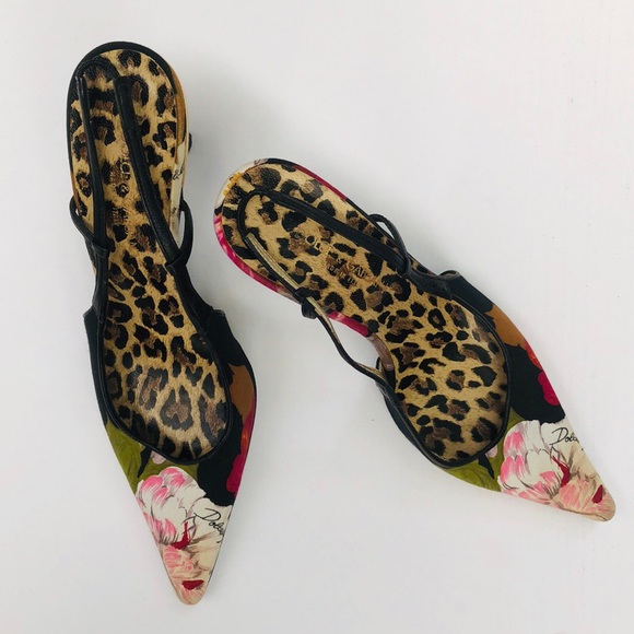 Dolce & Gabbana Shoes - SALE Dolce & Gabbana Floral Leopard Slingback Heel